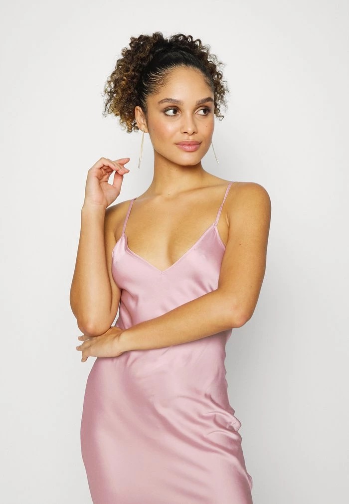 Vêtement De Nuit ANNA FIELD Anna Field Simple Satin Long Line Nightie Rose Femme | XJX-3623349